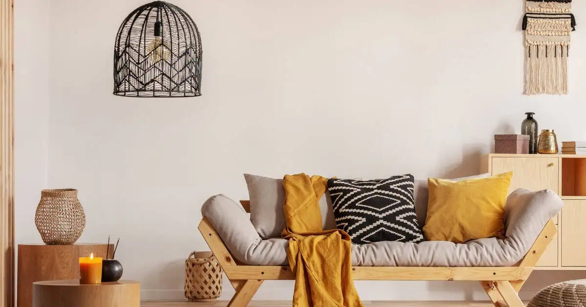 Chic and modern optometry store interior featuring stylish furniture, cozy cushions, and contemporary decor, perfect for a welcoming ophthalmology or optical shop environment.