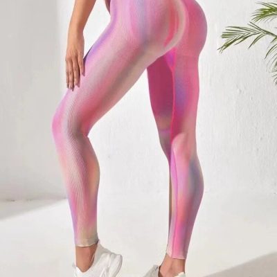 High-waisted colorful mesh leggings for women, stylish fitness activewear, comfortable stretch workout tights, perfect for gym, yoga, and fashion-forward athleisure looks.