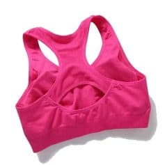 Pink athletic sports bra for women, lightweight and breathable workout gear, ideal for running, yoga, and fitness training. Top-quality sportswear designed for comfort and support.
