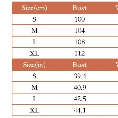 Comfortable white cotton t-shirt for women, available in multiple sizes with detailed measurements for perfect fit. Ideal for casual wear and stylish everyday outfits.