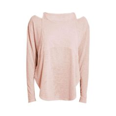 Soft pink women's sweater featuring a relaxed fit, long sleeves, and cozy material, perfect for casual or professional wear, available at Monalisa Store.