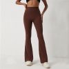 High-waisted brown yoga pants perfect for activewear, fitness, or casual wear, featuring a slim fit design and stretchy fabric for ultimate comfort and flexibility.