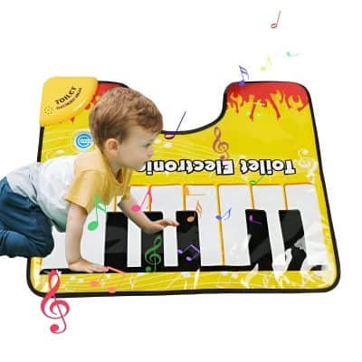 Colorful interactive musical piano playmat for kids, designed for early childhood development, sensory play, and fun learning experiences.