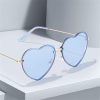 Stylish blue heart-shaped sunglasses with gold accents, perfect for fashion-forward eyewear lovers. Durable and UV-protective, ideal for summer or casual wear.