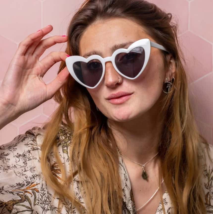 Stylish heart-shaped sunglasses perfect for fashion-forward looks and sun protection, available at Monalisa Store for women seeking trendy eyewear accessories.