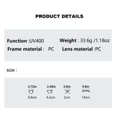 Stylish UV400 sunglasses with lightweight PC frame and lens, offering UV protection and comfort, ideal for outdoor wear and fashion-conscious individuals seeking high-quality eye accessories.