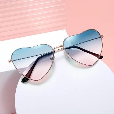 Alternative view of Heart Shaped Rimless Candy Color Sunglasses for Women