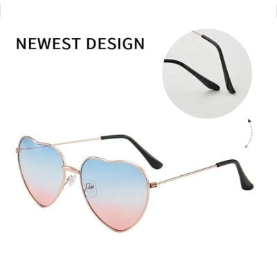 Stylish heart-shaped sunglasses with gradient lenses, perfect for fashion-forward eyewear lovers and sun protection. Designed for a chic look and comfortable fit.