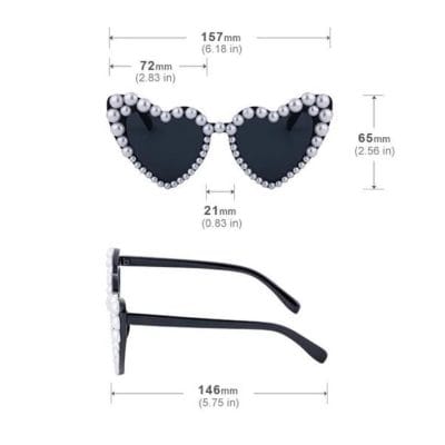 Stylish heart-shaped sunglasses with pearl accents designed for fashion lovers seeking unique eyewear and sun protection. Perfect for accessories that elevate your style and make a bold statement.