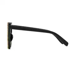 Stylish black sunglasses featuring a fashionable design with embellished accents, perfect for enhancing your look and providing UV protection. Ideal for women seeking luxury eyewear.