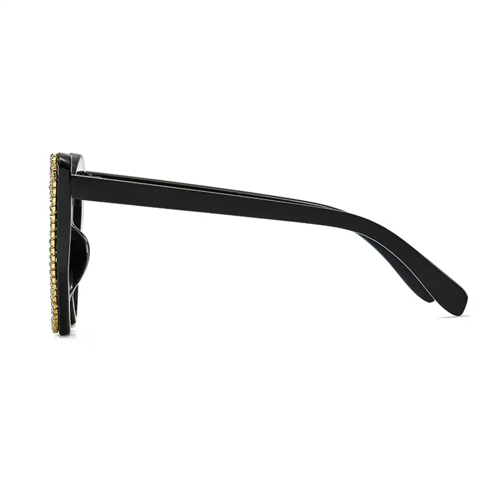 Stylish black sunglasses featuring a fashionable design with embellished accents, perfect for enhancing your look and providing UV protection. Ideal for women seeking luxury eyewear.