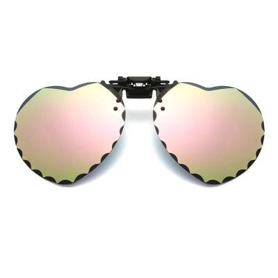 Stylish mirrored sunglasses with heart-shaped lenses for women and men, perfect for UV protection and fashion statements. High-quality, trendy eyewear available at Monalisa Store.