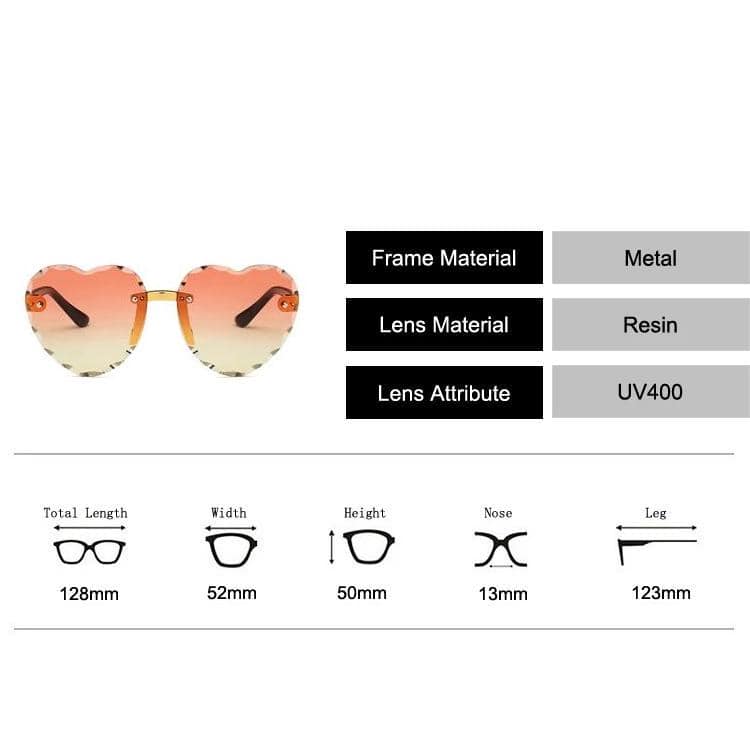 Stylish sunglasses with UV400 protection for women and men. Crafted with resin lenses and metal frames, these trendy sunglasses offer 128mm total length, 52mm width, and 50mm height.
