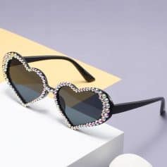 Alternative view of Luxury Heart-Shaped Rhinestone Sunglasses for Women