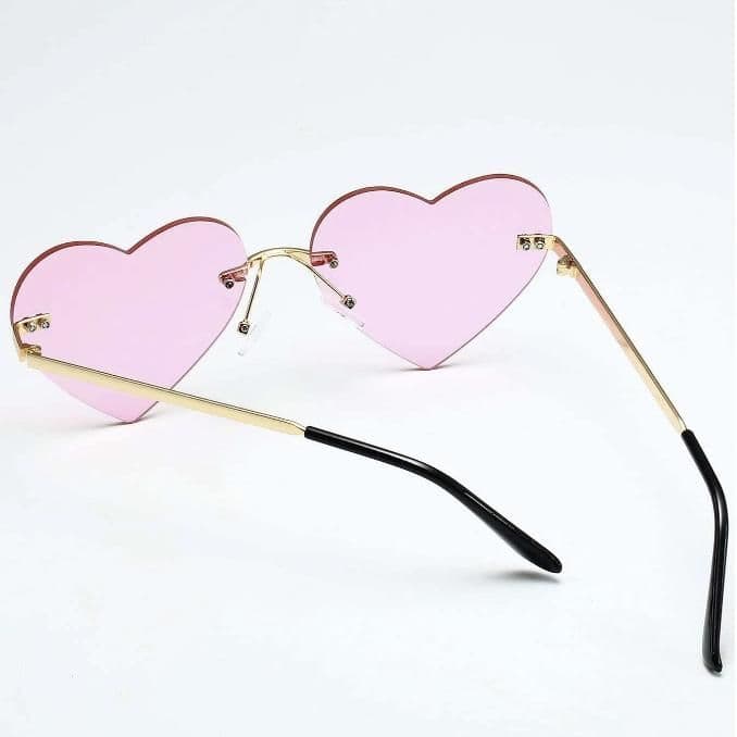 Pink Heart-Shaped Sunglasses for Women - Image 4