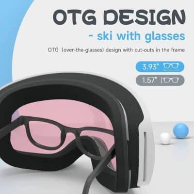 High-quality OTG glasses for skiing with transparent lenses, over-the-glasses design, and comfortable fit. Perfect for outdoor winter sports and eye protection. Shop durable optical snow goggles online.