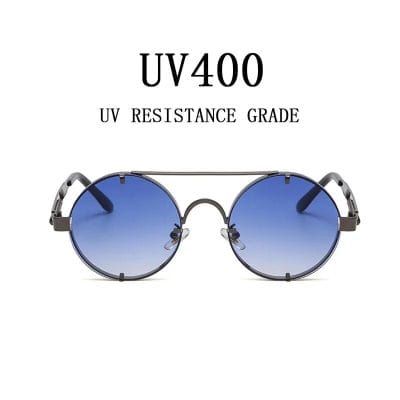 Stylish UV400 sunglasses with blue gradient lenses, perfect for UV protection and fashion. Ideal for both Men and Women, these trendy sunglasses enhance your look while shielding your eyes.