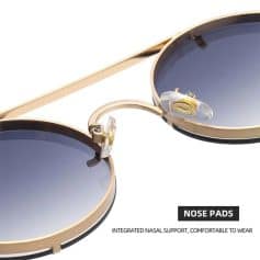 High-quality sunglasses with integrated nose pads for optimal nasal support and comfort. Perfect for fashionable sun protection and UV shielding.