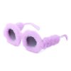 Colorful, plush fuzzy glasses ideal for costume accessories, parties, and cosplay.