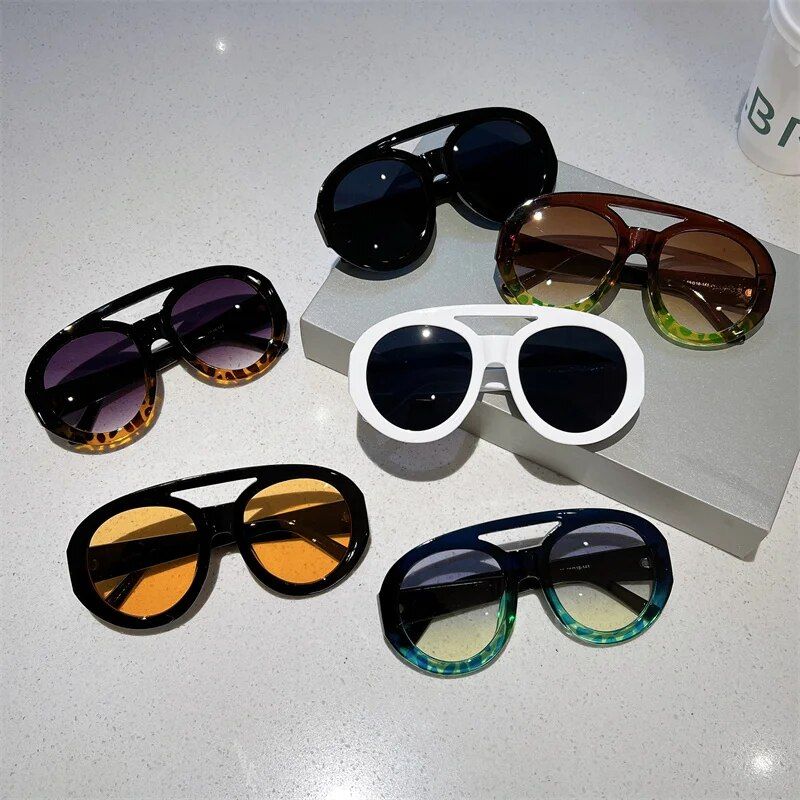 Trendy UV400 Gradient Goggle Sunglasses – Unisex Oversized Candy Color Shades - Image 7