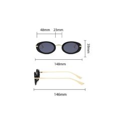 Stylish oval sunglass with 48mm lens width and 39mm height for UV protection, perfect for fashion-conscious individuals seeking quality eyewear from Monalisa Medical store.