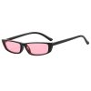Black frame pink tinted lenses for UV protection, perfect for fashion-forward individuals seeking eye protection and style.