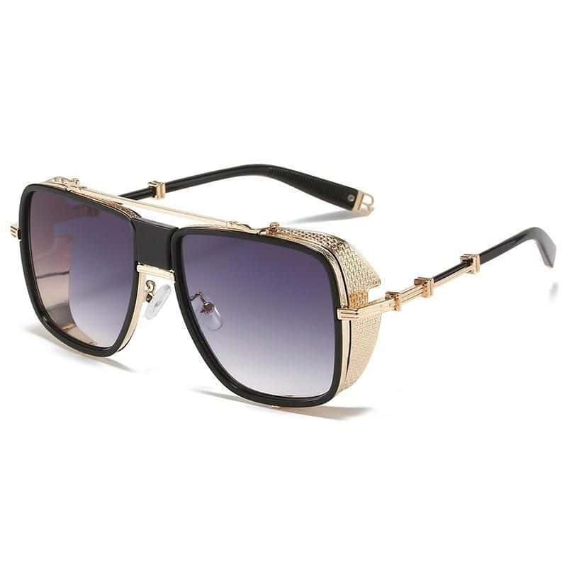 Stylish designer sunglasses for women with gradient lenses and gold accents, perfect for fashion and sun protection.