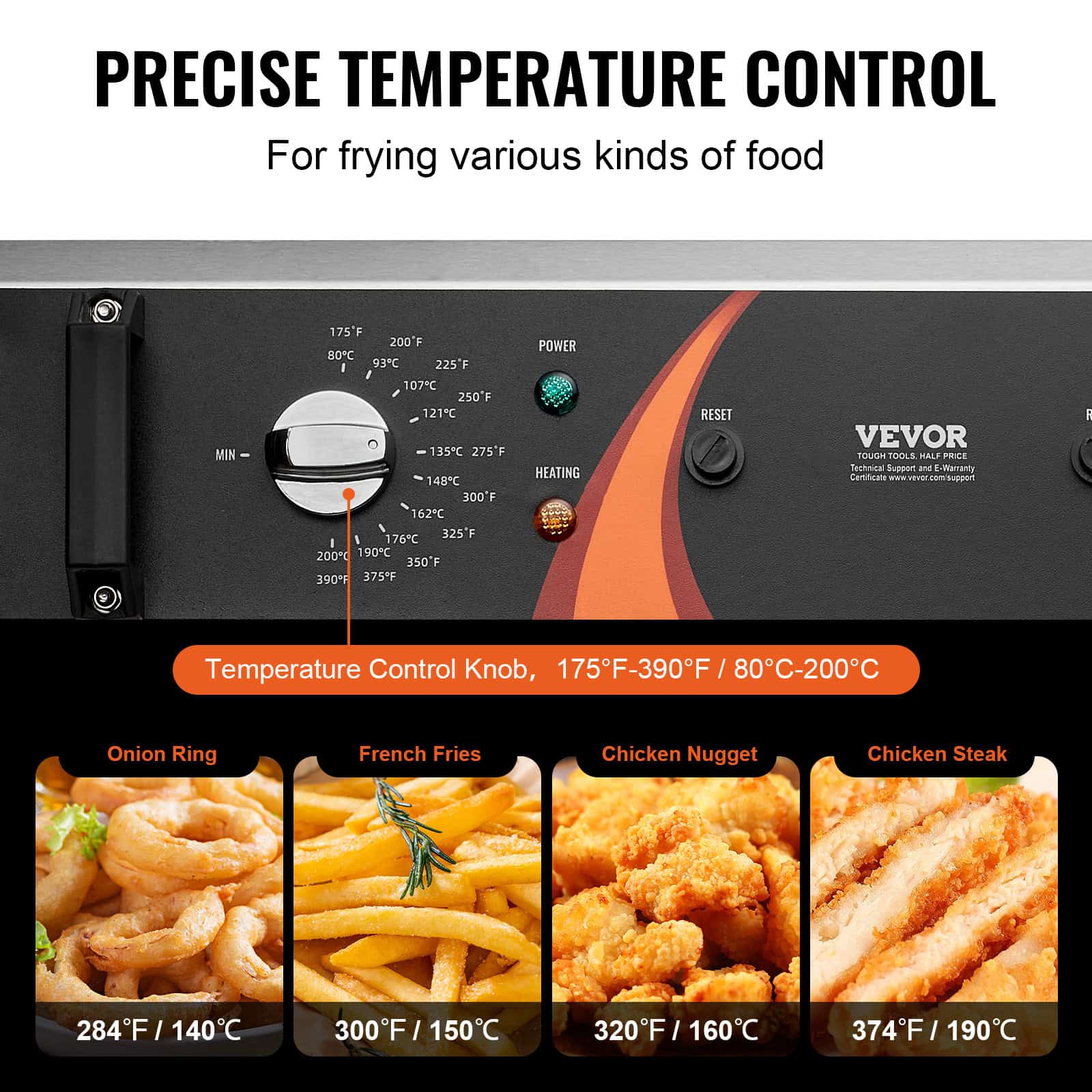 3000W Commercial Electric Deep Fryer with 30.6Qt Capacity, Stainless Steel - Image 4