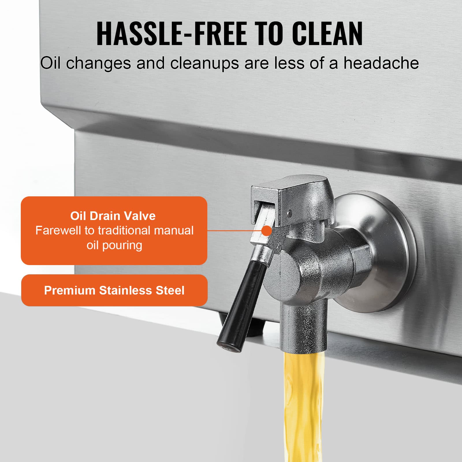 3000W Commercial Electric Deep Fryer with 30.6Qt Capacity, Stainless Steel - Image 5