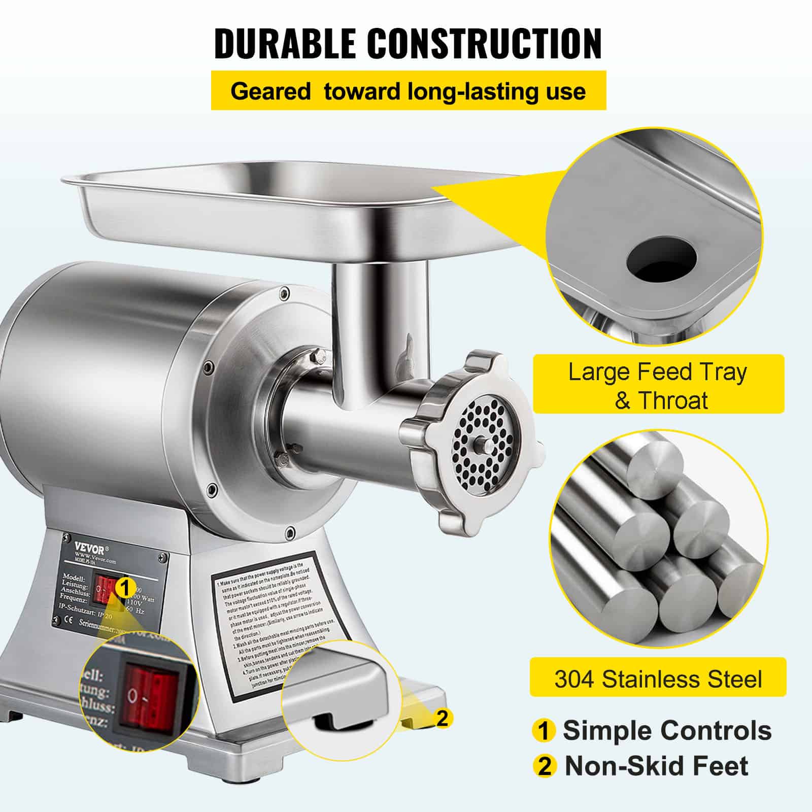 Heavy-Duty Electric Meat Grinder - Image 3