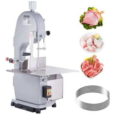 High-quality meat band saw for butchery and food processing. Perfect for slicing meat into uniform pieces for professional kitchens and meat markets.