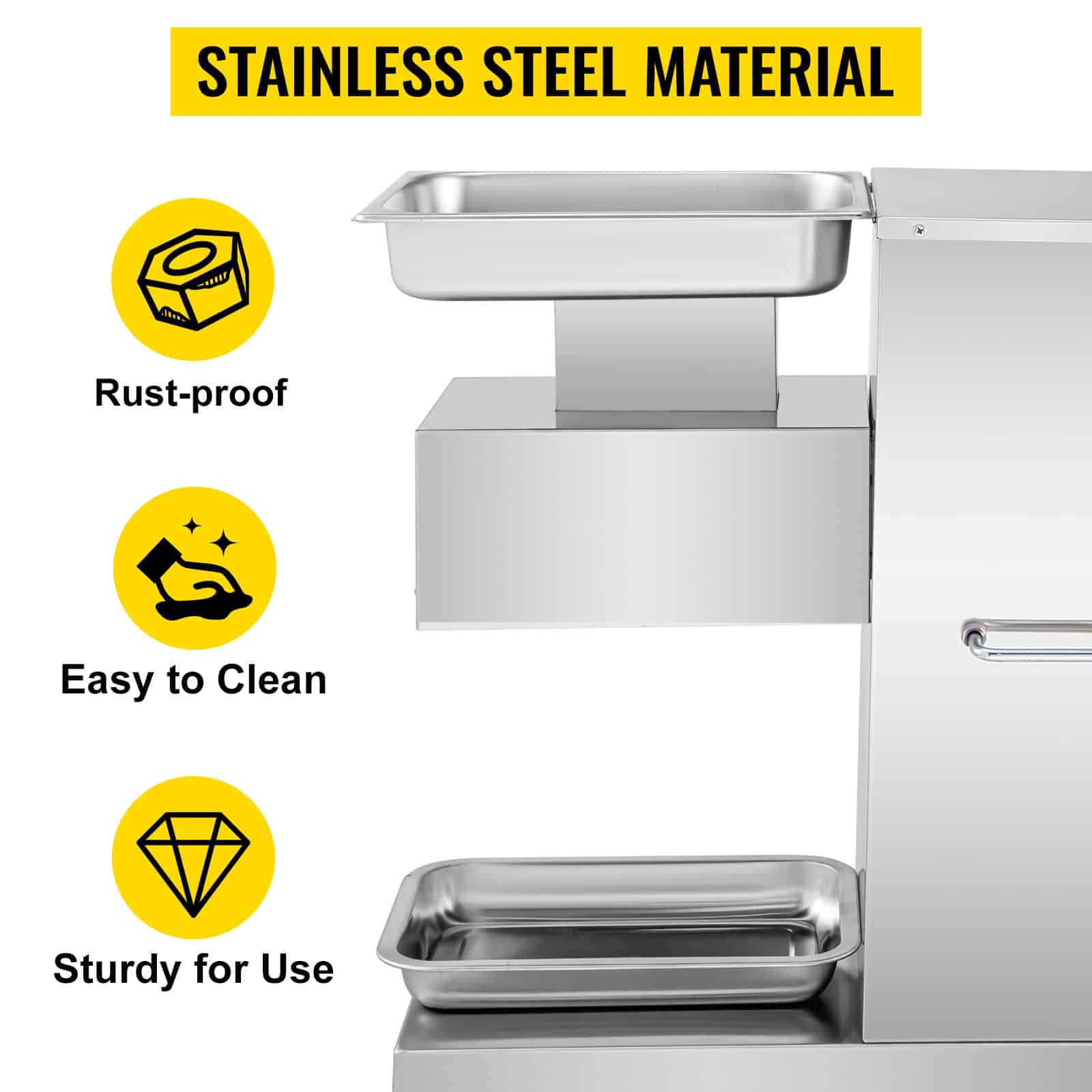 High-quality stainless steel medical storage cart with rust-proof, easy-to-clean surface and durable construction for healthcare facilities and clinics.