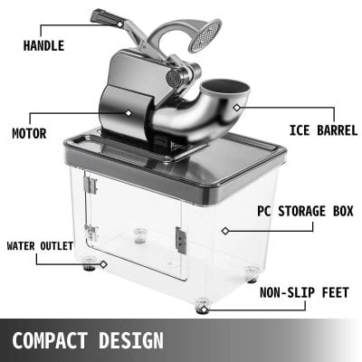 Versatile ice shaver for smoothies, drinks & desserts – great for commercial and home use. Durable stainless steel blade, compact design, easy to operate, perfect for cafes, restaurants, and parties.