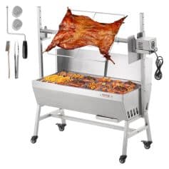 High-quality electric grill for BBQ and smoking meat, vegetables; includes roasting tools for professional outdoor cooking.