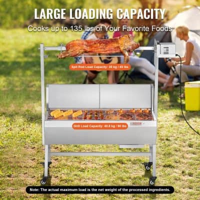 Commercial stainless steel outdoor barbecue grill for large-scale cooking and catering. Features high capacity for meats and vegetables, perfect for gatherings and events.