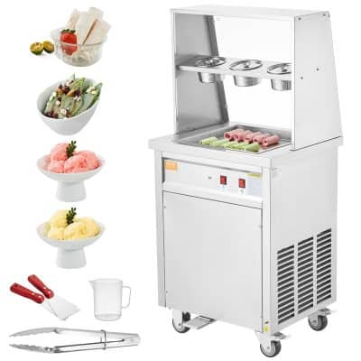 Ice cream display freezer for ice cream shops and cafes, with stainless steel finish, adjustable temperature control, and mobile casters for easy positioning. Perfect for dessert presentation.