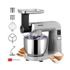 Efficient electric meat grinder for home or commercial use, featuring multiple attachments for grinding, sausage making, and food processing, ideal for butchers and chefs.