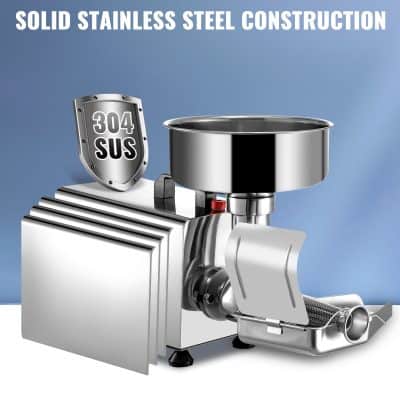 High-quality stainless steel meat grinder with durable 304 SUS construction, ideal for commercial and home use. Heavy-duty, easy to clean, and perfect for food processing needs.