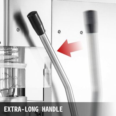 Wide-angle close-up of an extra-long handle on medical eye care machinery, demonstrating ergonomic design for precision and comfort in ophthalmology treatments.