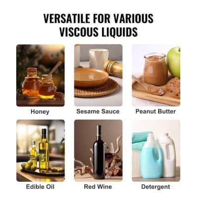 High-quality viscous liquids including honey, sesame sauce, peanut butter, edible oil, red wine, and detergent for cooking, skincare, cleaning, and more. Perfect for household and culinary needs.