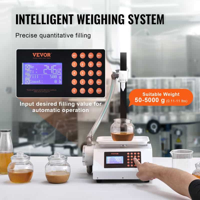 High-accuracy weighing for medical and laboratory use, suitable for various industries, with digital display and automatic filling feature, ensuring precise measurements.