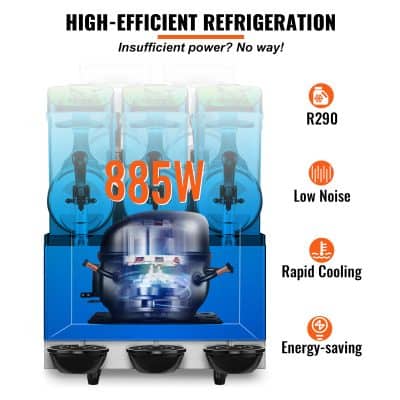 Optimum cooling with energy-saving technology and low noise performance. Perfect for medical and commercial use, featuring rapid cooling and efficient power consumption.