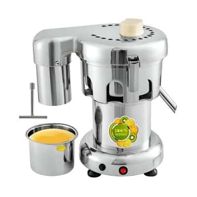 High-quality stainless steel juice extractor with powerful motor for easy fruit and vegetable juicing. Ideal for commercial and home use to make healthy, natural beverages.