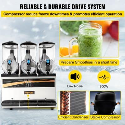 High-quality smoothie making machine featuring durable drive system, low noise, 800W power, efficient condenser, and stable compressor for quick, smooth blends at Monalisa Medical.