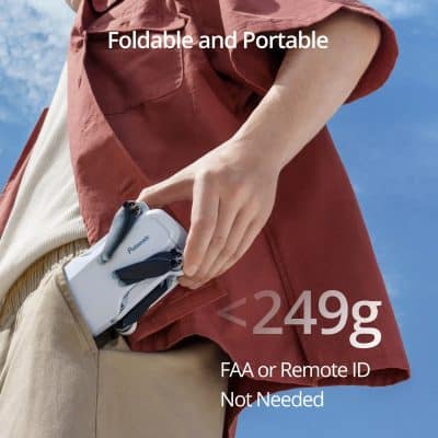 Lightweight, under 249g, portable eyewear with FAA or remote ID. Perfect for travel and outdoor activities. No need for additional identification.