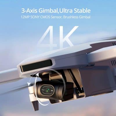 High-resolution 4K drone camera with 3-axis gimbal, Sony CMOS sensor, and brushless motor for stable, clear aerial shots and professional videography.