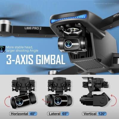 High-quality 3-axis gimbal with stabilizing technology for drones and camera systems, featuring multi-angle shooting capabilities for enhanced aerial photography and videography.
