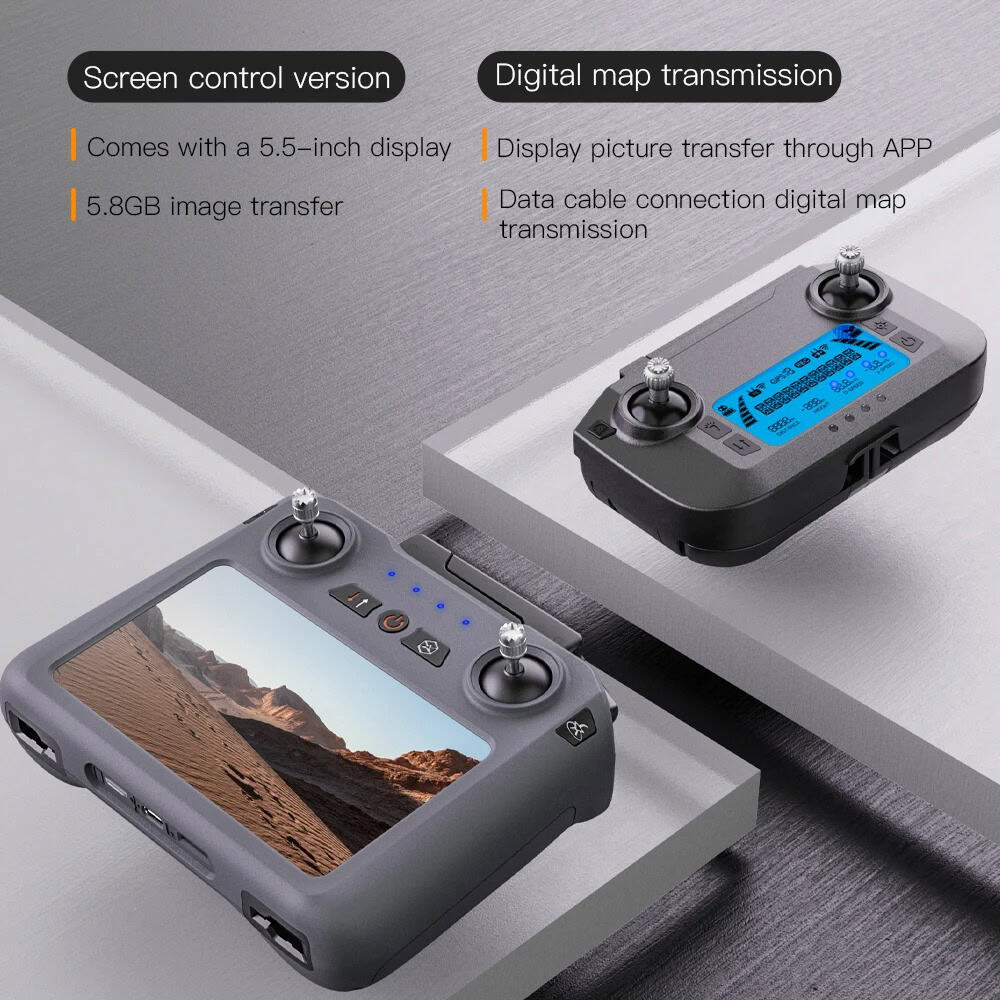 High-quality remote control drone with LCD display, digital map transmission, and 5.8GB image transfer, perfect for aerial photography enthusiasts.