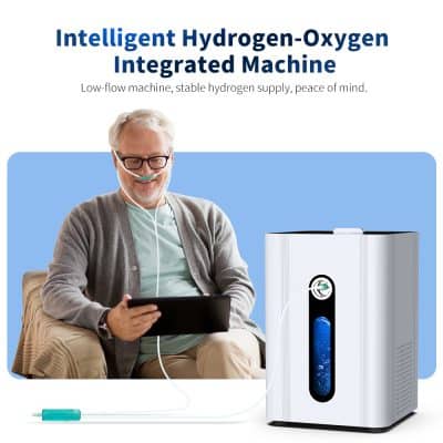 Portable hydrogen oxygen therapy device for medical and wellness uses. Supports low-flow, stable hydrogen supply, ideal for oxygen therapy, health improvement, and sleep aid.