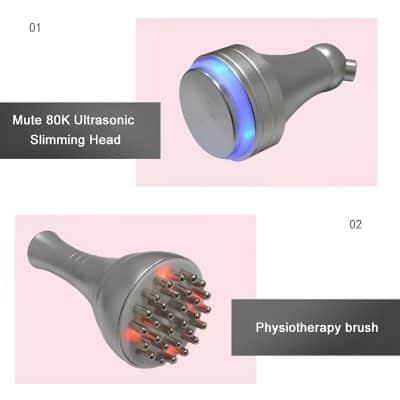Advanced ultrasonic slimming head for body contouring and fat reduction. Features quiet operation and effective results, ideal for non-invasive weight loss treatments.